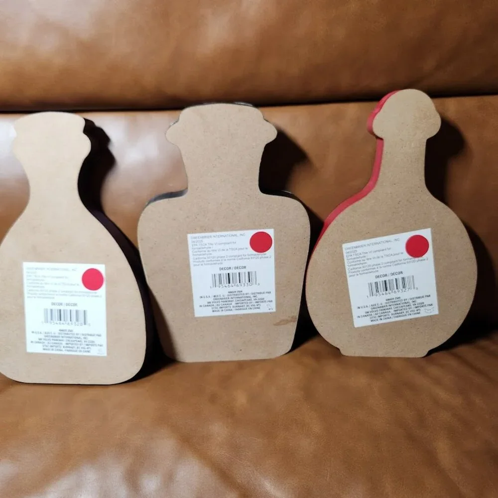 New Set of 3 Halloween Decor Wooden Potions Wood Decorations Bat Blood Witch's B